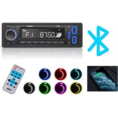 Inny producent Radio Samochodowe Bluetooth 1-Din Radioodtwarzacz Pilot USB MP3 SD AUX RGB Inny producent Radio Samochodowe Bluetooth 1-Din Radioodtwarzacz Pilot USB MP3 SD AUX RGB