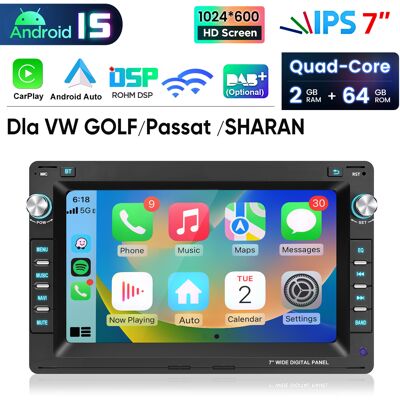 Junsun Radio Samochodowe 2 Din Android 15 7' 2+64 Gb Do Vw Polo 9n Sharan Golf Jetta Mk4 Passat T5, Carplay, Android Auto, Gps, Wi-Fi, Dsp Junsun Radio Samochodowe 2 Din Android 15 7' 2+64 Gb Do Vw Polo 9n Sharan Golf Jetta Mk4 Passat T5, Carplay, Android Auto, Gps, Wi-Fi, Dsp