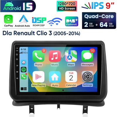 Junsun Radio Samochodowe Android 15 10″ 2+64 Gb Do Renault Clio 3 2005-2014, Carplay, Android Auto, Gps, Wi-Fi, Bluetooth, Dsp Junsun Radio Samochodowe Android 15 10″ 2+64 Gb Do Renault Clio 3 2005-2014, Carplay, Android Auto, Gps, Wi-Fi, Bluetooth, Dsp