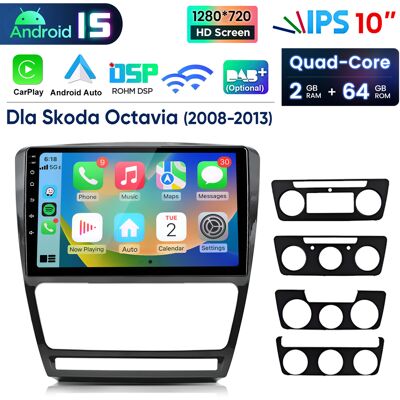 Junsun Radio Samochodowe Android 15 10″ 2+64 Gb Do Skoda Octavia 2008-2013, Carplay, Android Auto, Gps, Wi-Fi, Bluetooth, Dsp Junsun Radio Samochodowe Android 15 10″ 2+64 Gb Do Skoda Octavia 2008-2013, Carplay, Android Auto, Gps, Wi-Fi, Bluetooth, Dsp