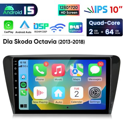 Junsun Radio Samochodowe Android 15 10″ 2+64 Gb Do Skoda Octavia 2013-2018, Carplay, Android Auto, Gps, Wi-Fi, Bluetooth, Dsp Junsun Radio Samochodowe Android 15 10″ 2+64 Gb Do Skoda Octavia 2013-2018, Carplay, Android Auto, Gps, Wi-Fi, Bluetooth, Dsp