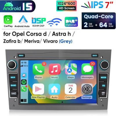 Junsun Radio Samochodowe Android 15 7″ 2+64 Gb Do Opel Astra H Corsa C D Vectra C Zafira, Carplay, Android Auto, Gps, Wi-Fi, Bluetooth, Dsp, Szary Junsun Radio Samochodowe Android 15 7″ 2+64 Gb Do Opel Astra H Corsa C D Vectra C Zafira, Carplay, Android Auto, Gps, Wi-Fi, Bluetooth, Dsp, Szary