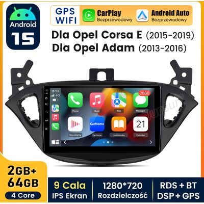 Junsun Radio Samochodowe Android 15 9″ 2+64 Gb Do Opel Corsa E 2014-2019, Carplay, Android Auto, Gps, Wi-Fi, Bluetooth, Dsp Junsun Radio Samochodowe Android 15 9″ 2+64 Gb Do Opel Corsa E 2014-2019, Carplay, Android Auto, Gps, Wi-Fi, Bluetooth, Dsp