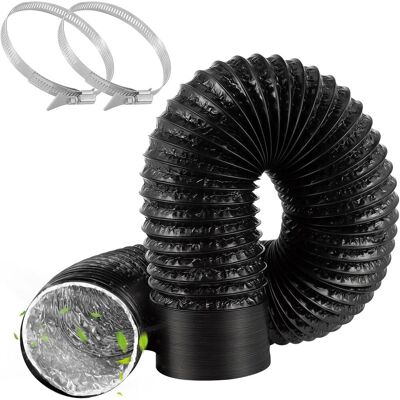 Inny producent Wąż powietrza wylotowego 100 mm, 2 m, aluminiowa rura PCW, 2 obejmy ze stali nierdzewnej Inny producent Wąż powietrza wylotowego 100 mm, 2 m, aluminiowa rura PCW, 2 obejmy ze stali nierdzewnej