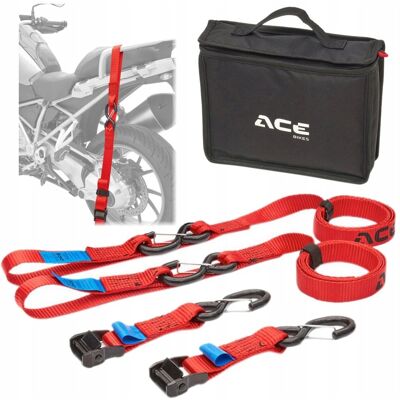 Zestaw Pasów Transportowych Acebikes Cam Buckle 2-Pak Premium Do Motocykla Zestaw Pasów Transportowych Acebikes Cam Buckle 2-Pak Premium Do Motocykla