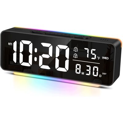 Inny producent Budzik 65 Cala Led Cyfrowy Światło Otoczenia Czarny Nowoczesny Duży Ekran Inny producent Budzik 65 Cala Led Cyfrowy Światło Otoczenia Czarny Nowoczesny Duży Ekran