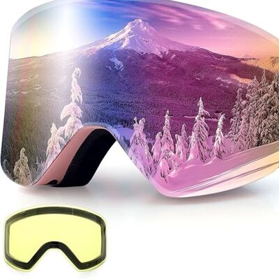 Pozostali producenci Gogle narciarskie Dizokizo z wymiennymi soczewkami, różowo-żółte, anti-fog Pozostali producenci Gogle narciarskie Dizokizo z wymiennymi soczewkami, różowo-żółte, anti-fog