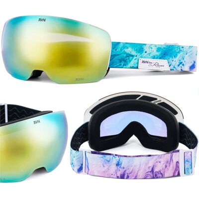 Gogle Snowboardowe RVN by RAVEN X200 White z szybą mocowaną magnetycznie Gogle Snowboardowe RVN by RAVEN X200 White z szybą mocowaną magnetycznie