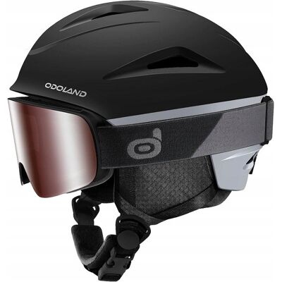 Kask narciarski snowboardowy Odoland z googlami roz. L 59-63 cm czarny Kask narciarski snowboardowy Odoland z googlami roz. L 59-63 cm czarny