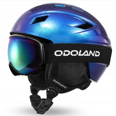 Kask Narciarski Z Goglami Sportowy Niebieski Odoland 57-59cm Rozmiar M Kask Narciarski Z Goglami Sportowy Niebieski Odoland 57-59cm Rozmiar M