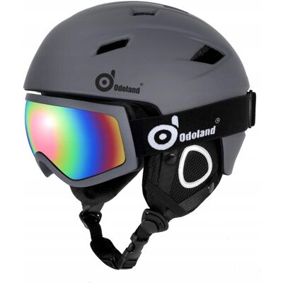 Kask Odoland Narciarski Z Goglami Unisex Roz S Szary Kask Odoland Narciarski Z Goglami Unisex Roz S Szary