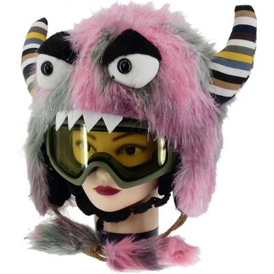 Cambell ZABAWNA NAKŁADKA NA KASK NARCIARSKI MONSTER MORDKA ROGI Z POMPONAMI RÓŻ Cambell ZABAWNA NAKŁADKA NA KASK NARCIARSKI MONSTER MORDKA ROGI Z POMPONAMI RÓŻ