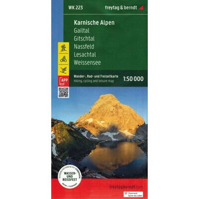 Alpy Karnickie i Gailtalskie / Karnische Alpen, Gailtal, Gitschtal, Nassfeld, Lesachtal, Weissensee. Wodoodporna mapa turystyczna 1:50 000 Alpy Karnickie i Gailtalskie / Karnische Alpen, Gailtal, Gitschtal, Nassfeld, Lesachtal, Weissensee. Wodoodporna mapa turystyczna 1:50 000