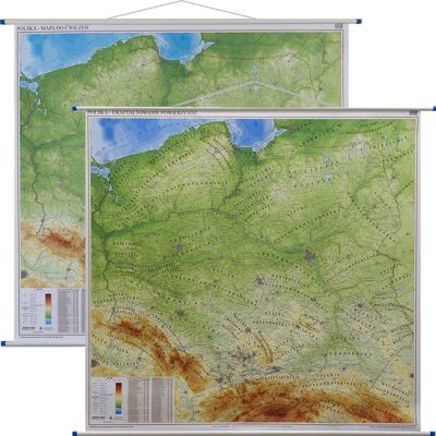 ArtGlob, mapa ścienna fizyczna do ćwiczeń Polska, 1:500 000 ArtGlob, mapa ścienna fizyczna do ćwiczeń Polska, 1:500 000