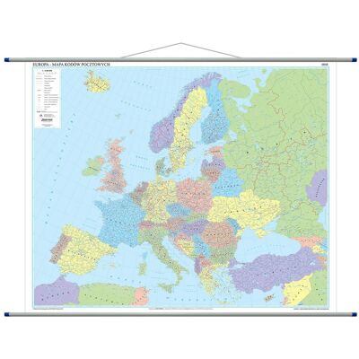 ArtGlob, mapa ścienna kodów pocztowych Europa, 1:2 500 000 ArtGlob, mapa ścienna kodów pocztowych Europa, 1:2 500 000