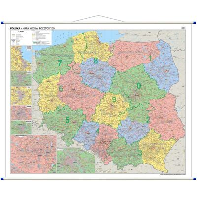 ArtGlob, mapa ścienna kody pocztowe Polska najnowsze WYDANIE 2026, 1:500 000 ArtGlob, mapa ścienna kody pocztowe Polska najnowsze WYDANIE 2026, 1:500 000