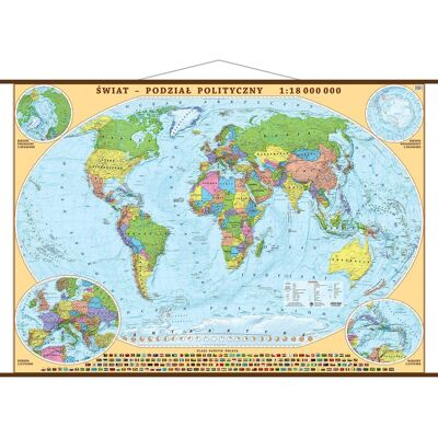 ArtGlob, mapa ścienna polityczna Świat, 1:18 000 000 ArtGlob, mapa ścienna polityczna Świat, 1:18 000 000