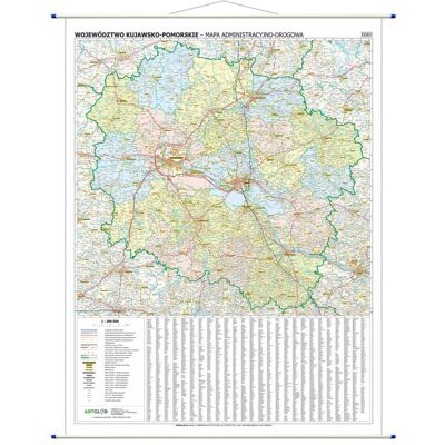 ArtGlob, mapa ścienna Województwo kujawsko-pomorskie WYDANIE 2026 , 1:200 000 ArtGlob, mapa ścienna Województwo kujawsko-pomorskie WYDANIE 2026 , 1:200 000