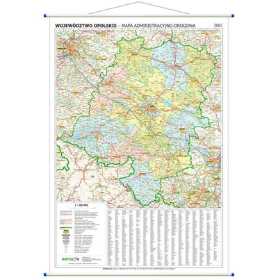 ArtGlob, mapa ścienna Województwo opolskie WYDANIE 2025, 1:200 000 ArtGlob, mapa ścienna Województwo opolskie WYDANIE 2025, 1:200 000