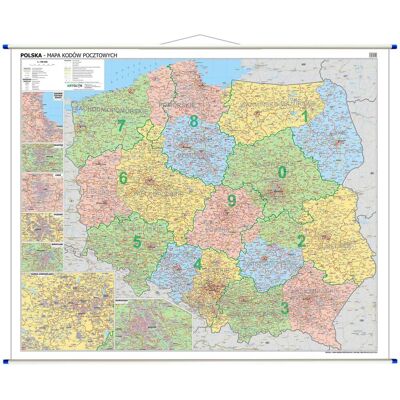 ArtGlob, mapa ścienna WYDANIE 2026 kody pocztowe Polska, 1:700 000 ArtGlob, mapa ścienna WYDANIE 2026 kody pocztowe Polska, 1:700 000