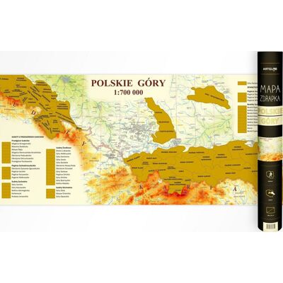 ArtGlob, mapa zdrapka Polskie góry, 1:700 000 Wymiary 1000x350 mm ArtGlob, mapa zdrapka Polskie góry, 1:700 000 Wymiary 1000x350 mm