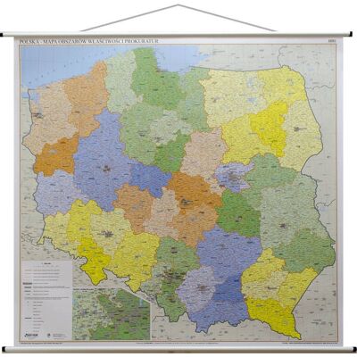 ArtGlob, Polska - mapa ścienna obszarów właściwości prokuratur 1:500 000 ArtGlob, Polska - mapa ścienna obszarów właściwości prokuratur 1:500 000