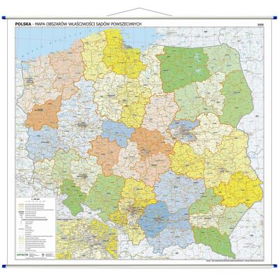 ArtGlob Polska - mapa ścienna obszarów właściwości sądów powszechnych 1:500 000 ArtGlob Polska - mapa ścienna obszarów właściwości sądów powszechnych 1:500 000