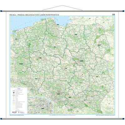 ArtGlob, Polska - podział organizacyjny Lasów Państwowych mapa ścienna, 1:500 000 ArtGlob, Polska - podział organizacyjny Lasów Państwowych mapa ścienna, 1:500 000