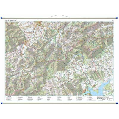 Beskid Żywiecki. Mapa ścienna 1:35 000 Beskid Żywiecki. Mapa ścienna 1:35 000