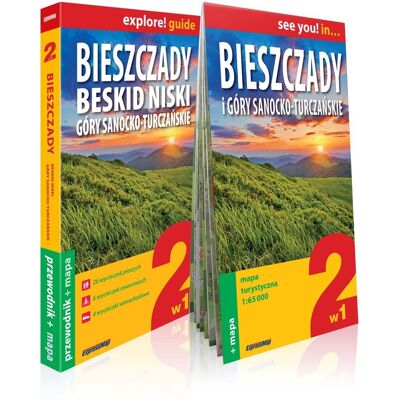 Bieszczady, Beskid Niski, Góry Sanocko-Turczańskie 2w1. Przewodnik i mapa Bieszczady, Beskid Niski, Góry Sanocko-Turczańskie 2w1. Przewodnik i mapa