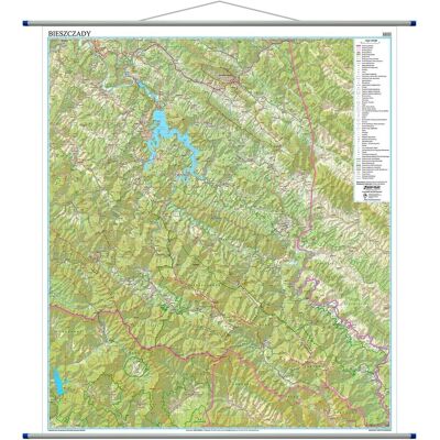 EkoGraf Bieszczady mapa ścienna 1:50 000, Eko-Graf EkoGraf Bieszczady mapa ścienna 1:50 000, Eko-Graf