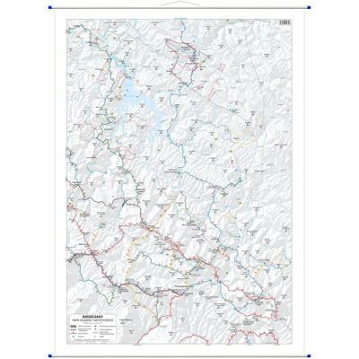 Bieszczady. Mapa ścienna szlaków turystycznych Bieszczady. Mapa ścienna szlaków turystycznych