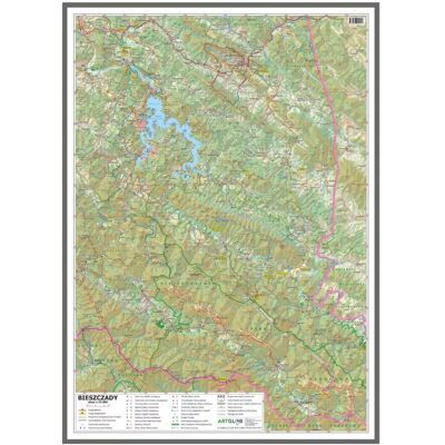 Bieszczady. Mapa turystyczna ścienna 1:75 000 Bieszczady. Mapa turystyczna ścienna 1:75 000