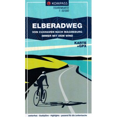 Elberadweg. Łaba - szlak rowerowy. Laminowana mapa turystyczna, rowerowa 1:50 000 Elberadweg. Łaba - szlak rowerowy. Laminowana mapa turystyczna, rowerowa 1:50 000