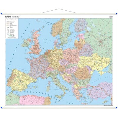 Europa. Mapa ścienna drogowa. Wersja angielska Europa. Mapa ścienna drogowa. Wersja angielska