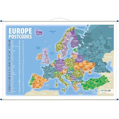Europa. Mapa ścienna kody pocztowe. Wersja angielska Europa. Mapa ścienna kody pocztowe. Wersja angielska