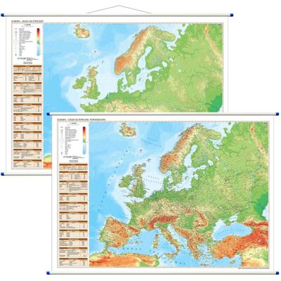 Europa. Mapa ścienna, szkolna dwustronna fizyczna do ćwiczeń 1:3 250 000 Europa. Mapa ścienna, szkolna dwustronna fizyczna do ćwiczeń 1:3 250 000