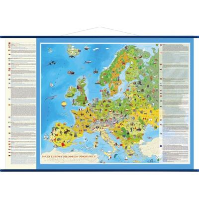 Europa młodego odkrywcy. Mapa ścienna Europy dla dzieci z obrazkami Europa młodego odkrywcy. Mapa ścienna Europy dla dzieci z obrazkami