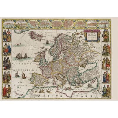 Europa według Guilielmo Blaeuw. Mapa ścienna Europa według Guilielmo Blaeuw. Mapa ścienna
