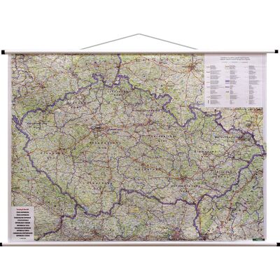 Freytag&Berndt,; Czechy mapa ścienna samochodowa, 1:400 000 Freytag&Berndt,; Czechy mapa ścienna samochodowa, 1:400 000