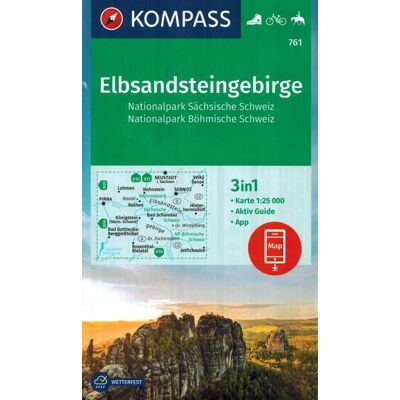Góry Połabskie / Elbsandsteingebirge. Saksońska Szwajcaria. Wodoodporna mapa turystyczna 761 Góry Połabskie / Elbsandsteingebirge. Saksońska Szwajcaria. Wodoodporna mapa turystyczna 761