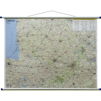 Jana Seta, mapa ścienna drogowa Litwa, 1:400 000 Jana Seta, mapa ścienna drogowa Litwa, 1:400 000