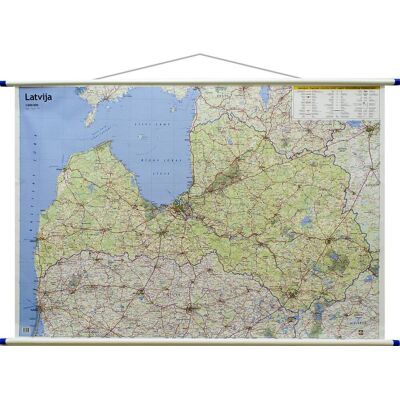 Jana Seta, mapa ścienna drogowa Łotwa, 1:400 000 Jana Seta, mapa ścienna drogowa Łotwa, 1:400 000