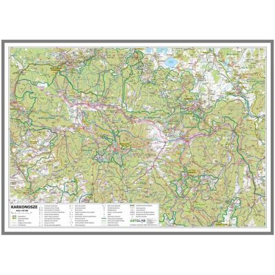 Karkonosze mapa ścienna na podkładzie do wpinania, 70x50 cm, skala 1:50 000 Karkonosze mapa ścienna na podkładzie do wpinania, 70x50 cm, skala 1:50 000