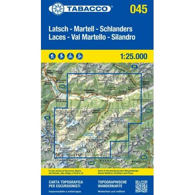 Latsch, Martell, Schlanderes. Wodoodporna mapa turystyczna 045 1:25 000 Latsch, Martell, Schlanderes. Wodoodporna mapa turystyczna 045 1:25 000