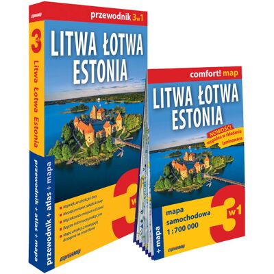 Litwa, Łotwa, Estonia 3w1: przewodnik + atlas + mapa Litwa, Łotwa, Estonia 3w1: przewodnik + atlas + mapa