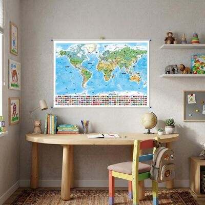 Mapa ścienna dla dzieci Świat Małego Podróżnika 100x70cm Mapa ścienna dla dzieci Świat Małego Podróżnika 100x70cm