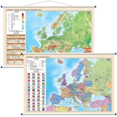 Mapa Ścienna Europa Polityczno-Fizyczna Dwustronna Artglob Mapa Ścienna Europa Polityczno-Fizyczna Dwustronna Artglob