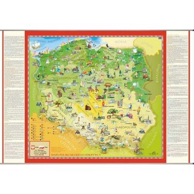 Mapa ścienna Polski dla dzieci. Polska młodego odkrywcy Mapa ścienna Polski dla dzieci. Polska młodego odkrywcy
