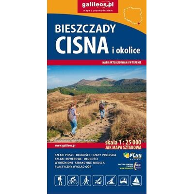Mapa tur. - Bieszczady, Cisna i okolice 1:25 000 Mapa tur. - Bieszczady, Cisna i okolice 1:25 000